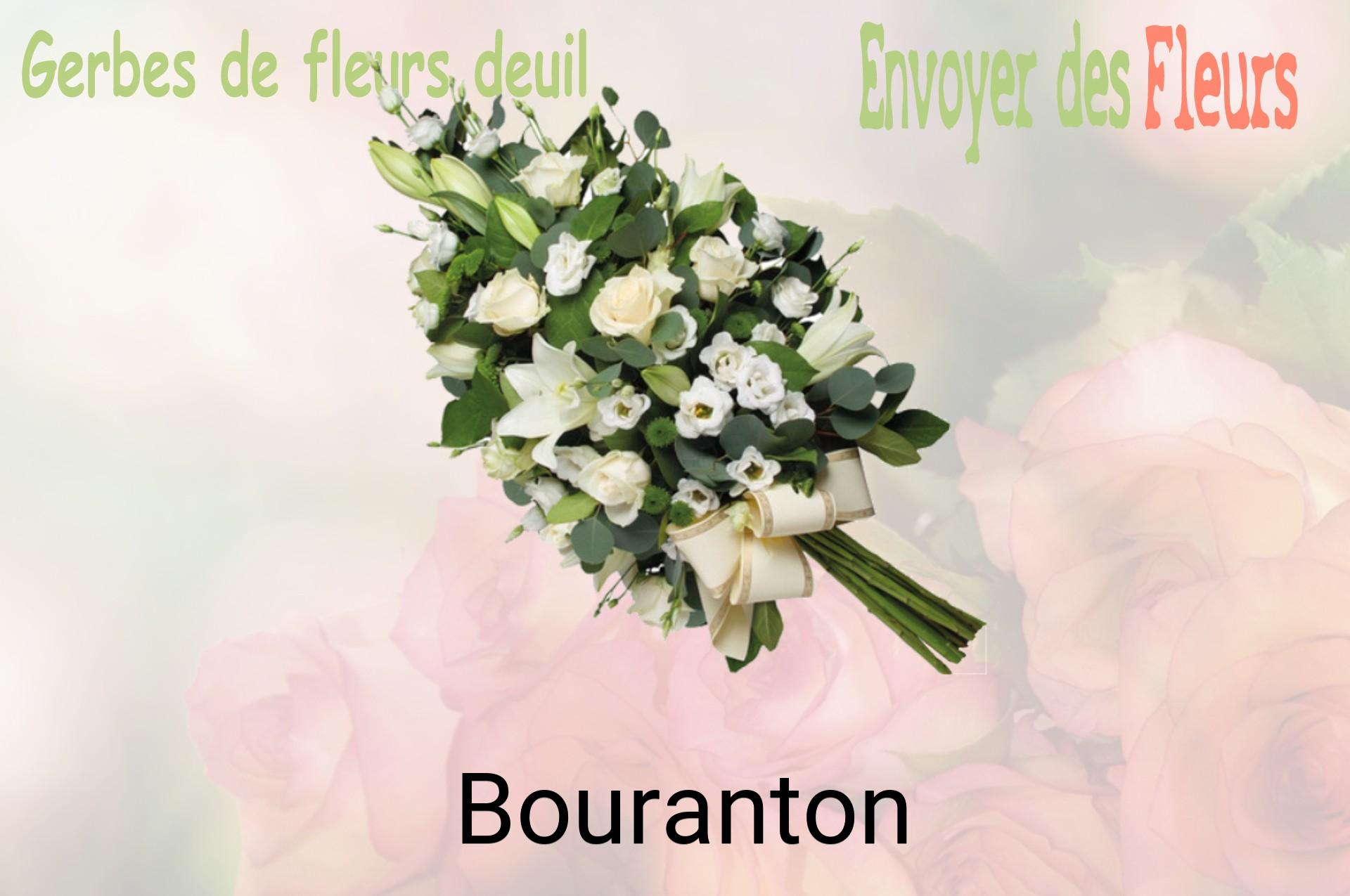Gerbe de fleurs de deuil livrée à Bouranton
